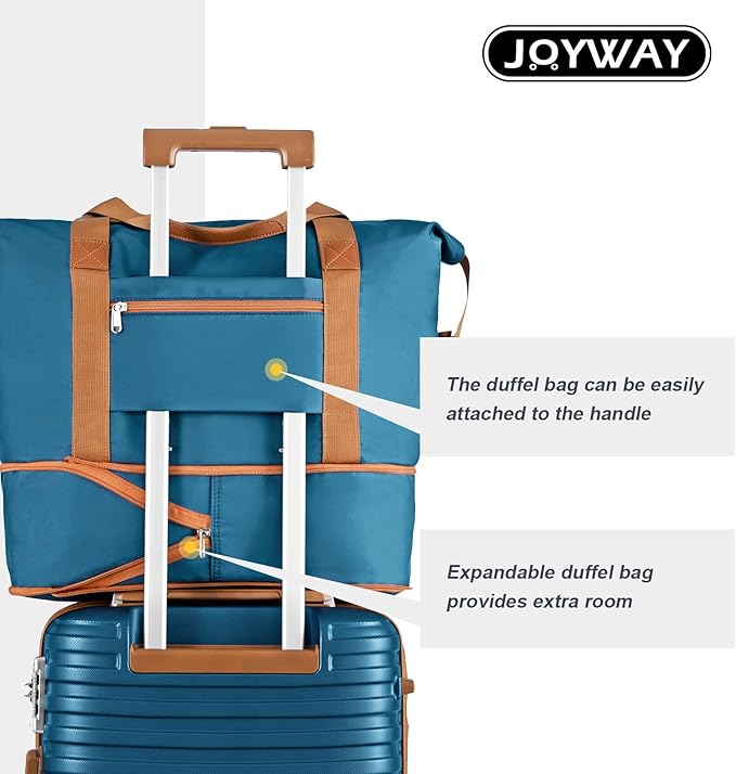 Joyway 24 Inch Checked Luggage, Expandable Suitcase with Spinner Wheel, 3 Piece Hard Shell Luggage Set with TSA Lock(Navy Blue)