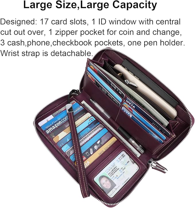 Lavemi Small Compact Women Wallet RFID Blocking Genuine Leather Bifold Purse with ID Windows