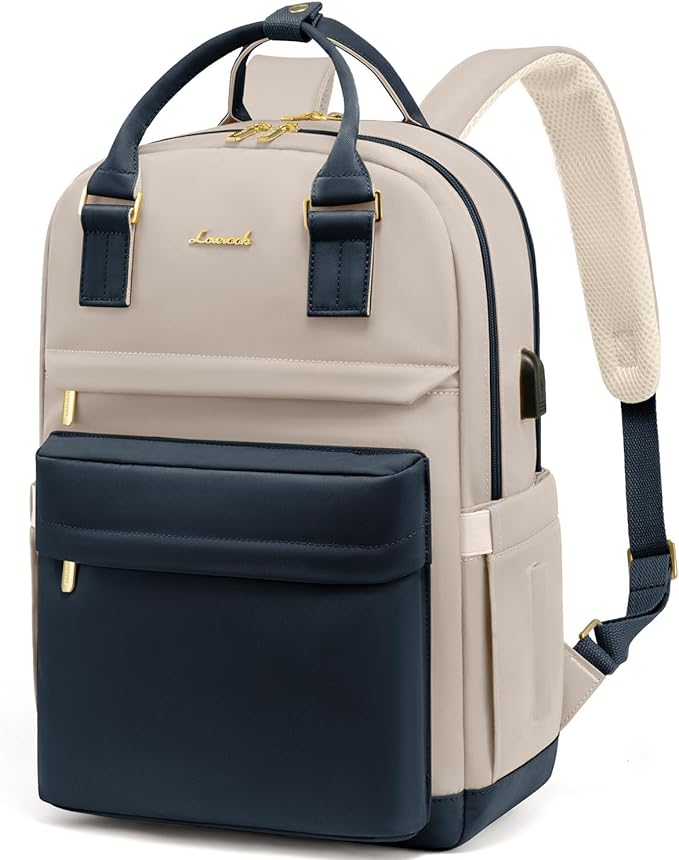 LOVEVOOK Laptop Backpack for Women Men, 17.3 Inch Laptop Bag with USB Port Fashion Waterproof Backpacks Teacher Nurse Stylish Travel Bags Vintage Daypacks for College, Work