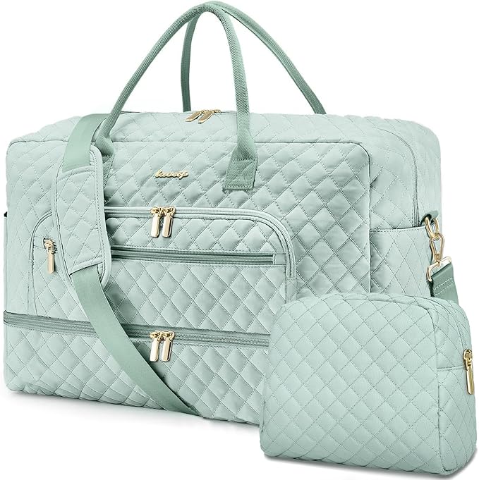 Travel Duffle Bag Weekender for Women - Carry-On Overnight Bag Personal Item Bag with Shoe Compartment & Wet Pocket Large Weekend Tote Bags with Toiletry Bag Hospital Bags for Labor and Delivery