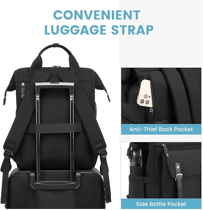 LOVEVOOK Laptop Backpack for Women, 15.6 Inch Teacher Nurse Bag Work Travel Computer Backpacks Purse, College Bookbag for School, Water Resistant Daypack, 17.3 inch