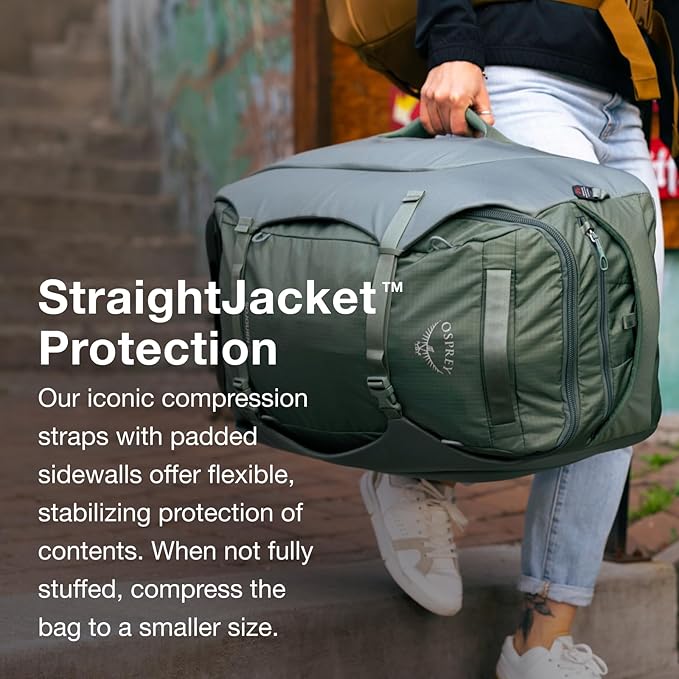 Osprey Sojourn Porter 30L Travel Backpack - Carry-On Compliant Luggage with StraightJacket Compression and Padded Laptop Sleeve - Durable Pack for International or Urban Travel, Graphite Purple