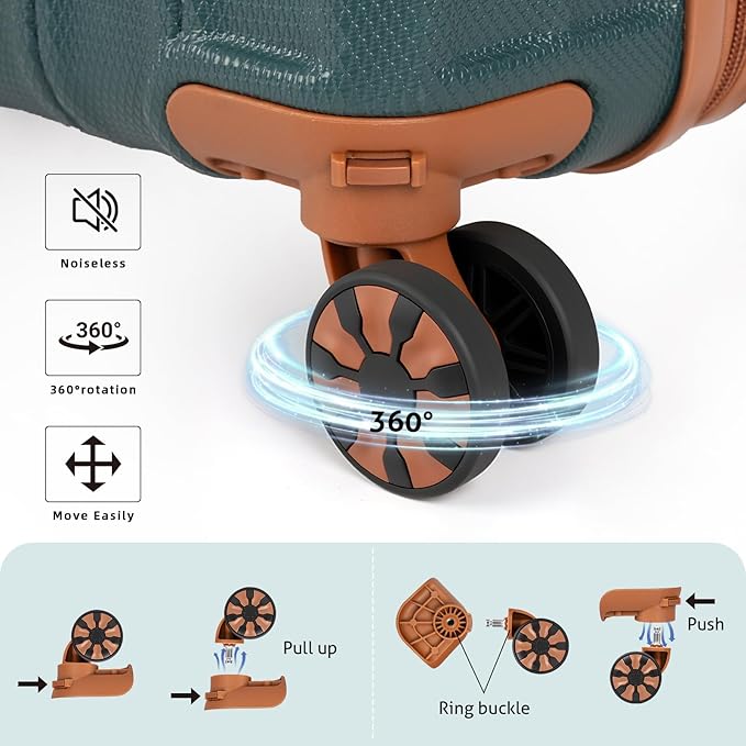 Luggage Sets 5 Piece，Suitcase with Spinner Wheels，ABS Hard Case Luggage，with TSA Lock Durable Travel Luggage，large capacity carry on luggage (20/24/28inch)