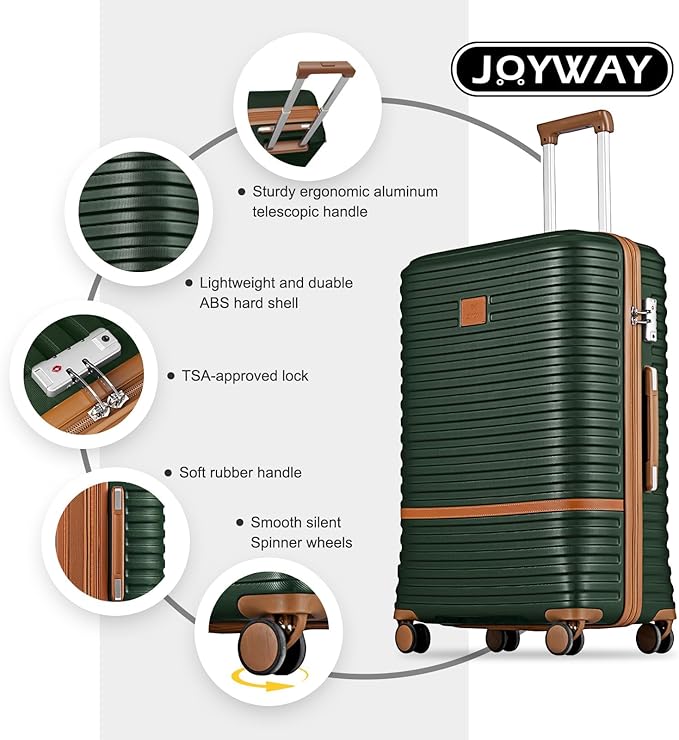 Joyway Expandable Luggage Sets 5 Piece, Lightweight Hard Shell Travel Suitcase Set with Spinner Wheels and TSA Lock