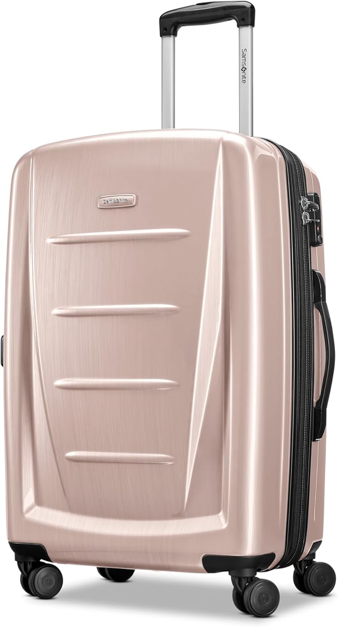 Samsonite Winfield 2 Hardside Expandable Luggage with Spinner Wheels, Artic Pink, Checked-Medium 24-Inch