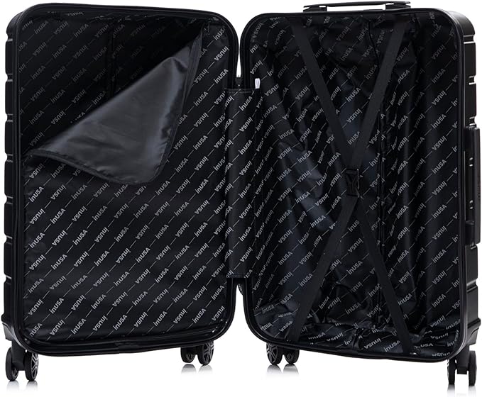 InUSA TREND Luggage with Spinner Wheels | Durable lightweight Hardside Suitcase, Travel Bag with Handle and Trolley | 32-inch Extra-Large Checked luggage | Black
