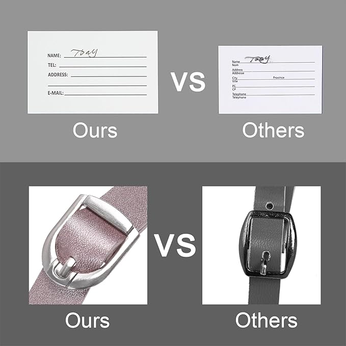 Luggage Tags, Leather Personalized Suitcase Tag Set Luggage id Tags Labels Travel Accessories