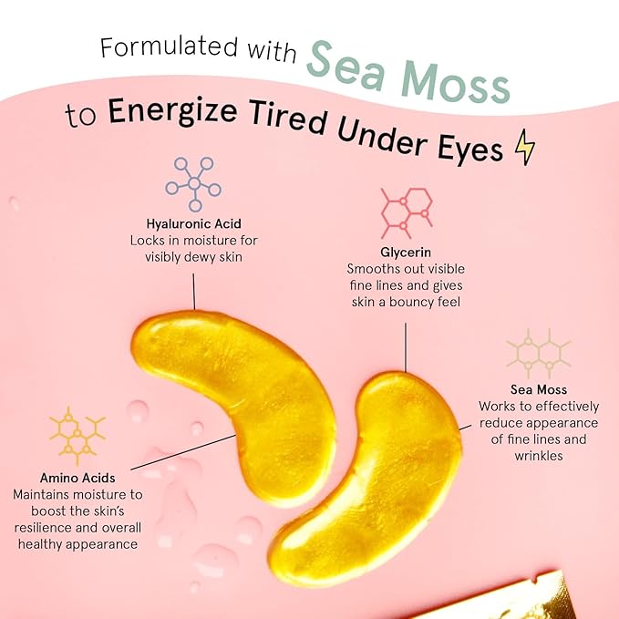 grace & stella Award Winning Under Eye Mask - Teen Gifts, Gel Eye Patches for Dark Circles, Puffy Eyes, Wrinkles, Undereye Bags, Travel Gifts for Women - Vegan, Self Care (6 Pairs, Gold)