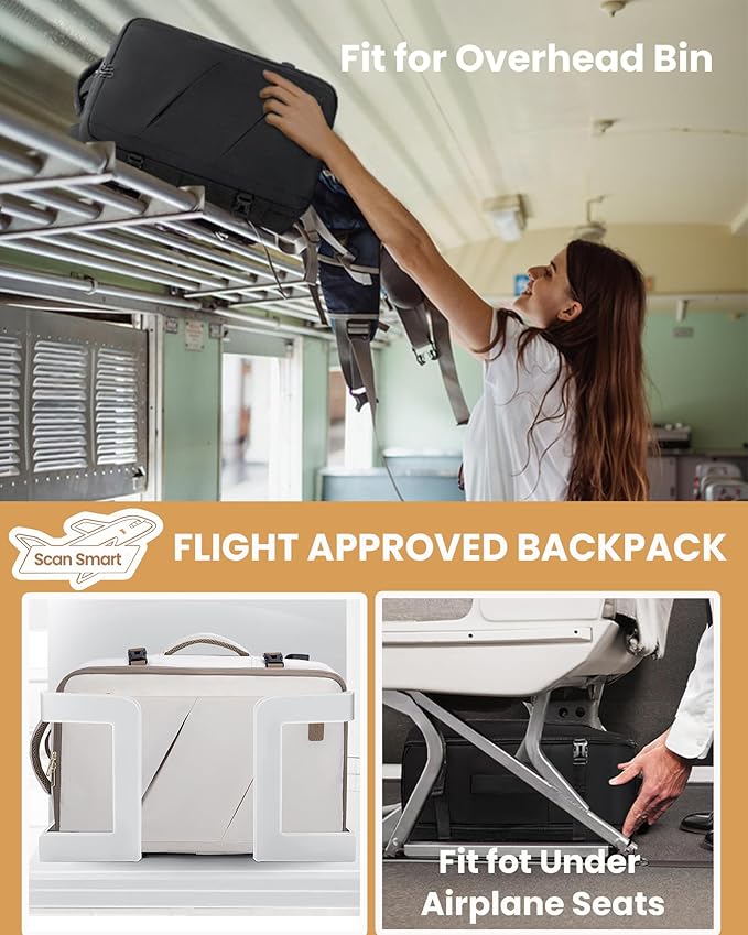 LOVEVOOK Travel Carry on Backpack, Large 40L Personal Item Travel Bag for Men & Women Flight Approved with 3 Packing Cubes, Suitcase Water Resistant Luggage Daypack Business Weekender Bag