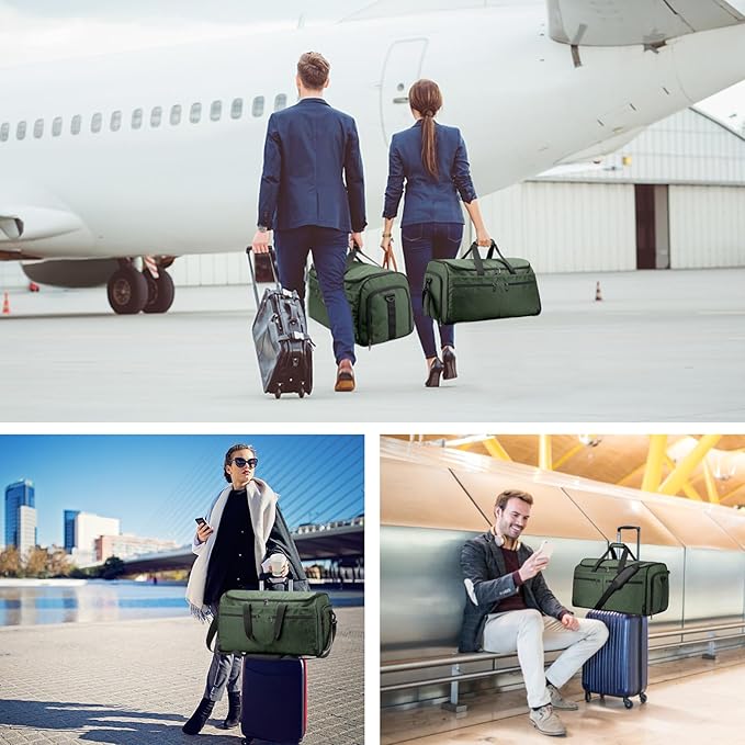 Bukere Garment Bags for Travel, Large Convertible Garment Duffel Bag for Men Women, Shoe Compartment, 2 in 1 Hanging Dress Suitcase Suit Travel Bags