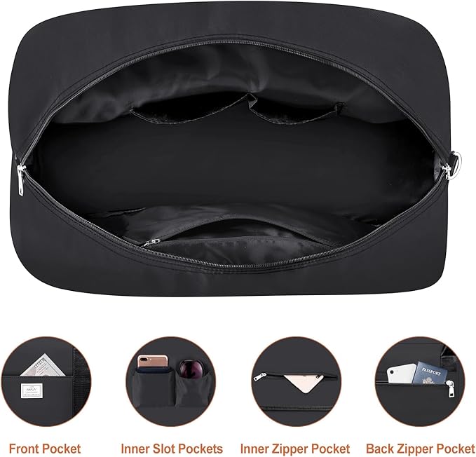 Weekender Bag for Women, Large Overnight Bag Canvas Travel Duffel Bag Carry On Tote with Shoe Compartment 21" 3Pcs Set