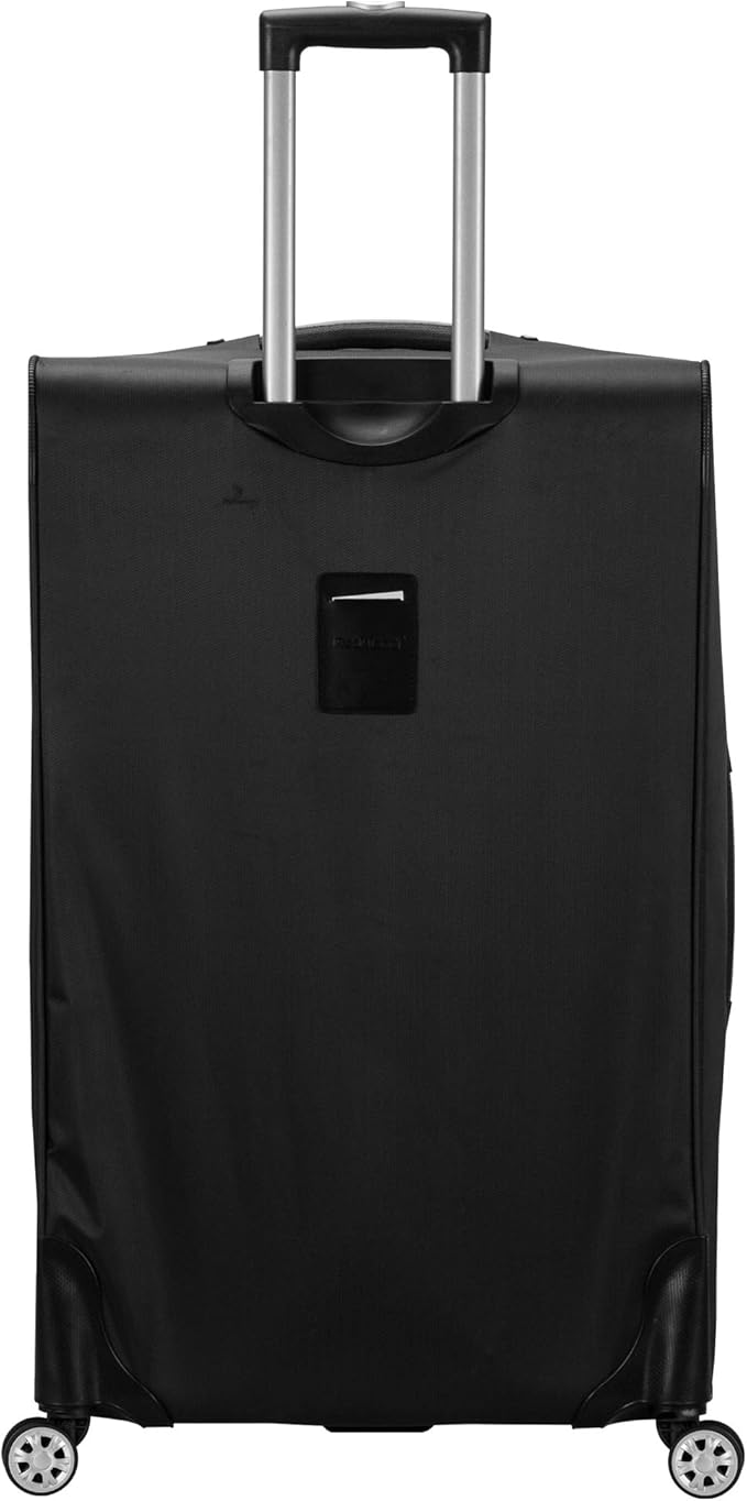Rockland Impact Softside Spinner Wheel Luggage Set, Black, 4-Piece Set (18/22/26/30)