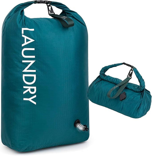 Travel Laundry Bag, Vacuum Compression Dirty Clothes Travel Bag, Waterproof Wet/Dry Space-Saving Laundry Storage Organizer, Smell Proof Storage Bag for Clothing, Swimming, Yoga, Gym, Camping