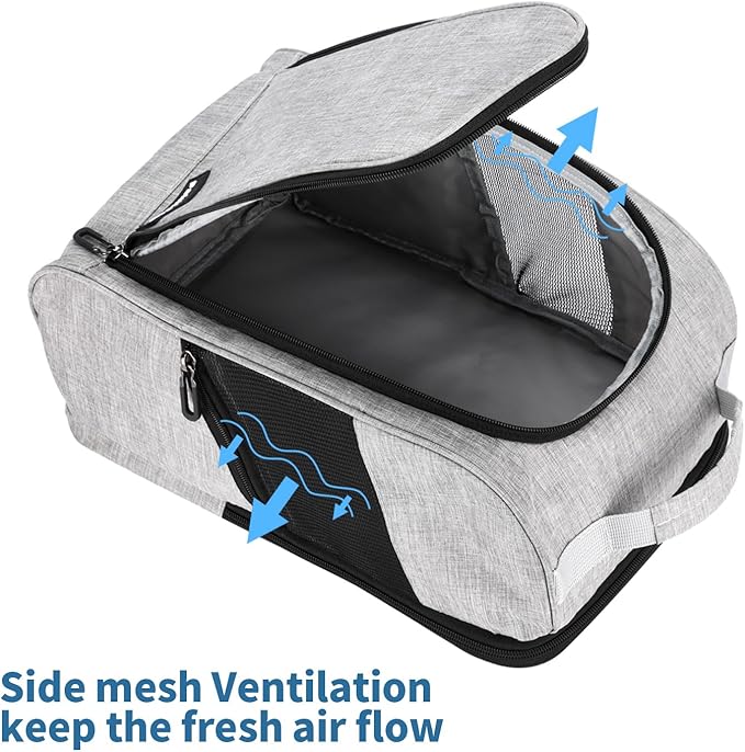 Golf Shoe Bag Zippered travel sport shoe bags With Mesh Ventilation, large back pocket and side pocket for men women