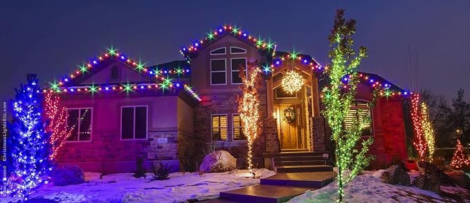 216LEDs, 20ft LED Outside Rope Lights, Waterproof Permanent Outdoor ETL Certified Connectable Clear Tube, Christmas Palm Tree Holiday Decorative Landscape Patio Accent Lighting - Colorful