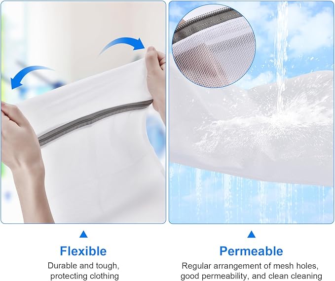 6 Pcs Laundry Bag, 12“x16”Mesh Laundry Bags for Delicates, Garment Gag for Washing Machine, for Daily Organization Travel Packing Wvzedm