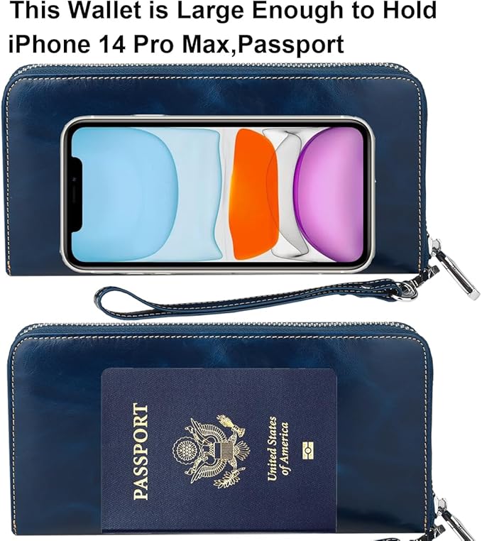 Lavemi Small Compact Women Wallet RFID Blocking Genuine Leather Bifold Purse with ID Windows