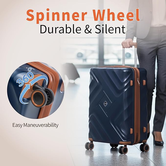 10 piece Luggage Set Expandable Suitcase 22x14x9 Airline Approved Carry on, ABS Hard Case Suitcases with Spinner Wheels,TSA Lock