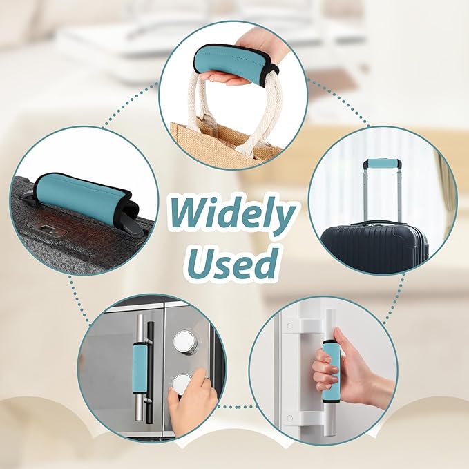 2 Pack Luggage Handle Wraps for Suitcase Bright Color Luggage Handle Covers Suitcase Tags identifiers Travel Accessories for Airplane/Flying (Sky Blue)