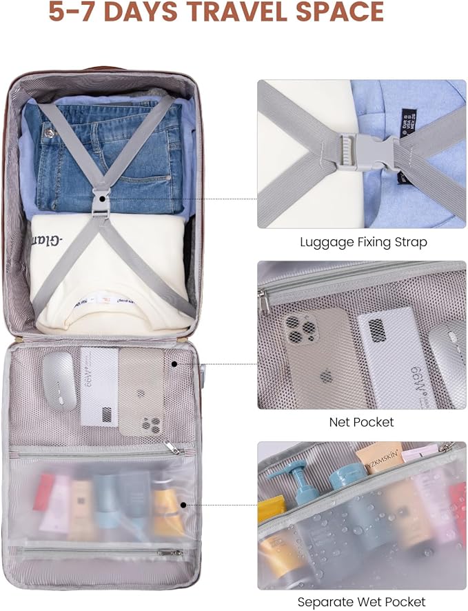 LOVEVOOK 50L Travel Backpack for Women & Men, Airline Approved Carry On Luggage with 3 Packing Cubes, TSA Overnight Bags, Waterproof Personal Item Bag, Weekender Essentials Backpacks fits 17" Laptop