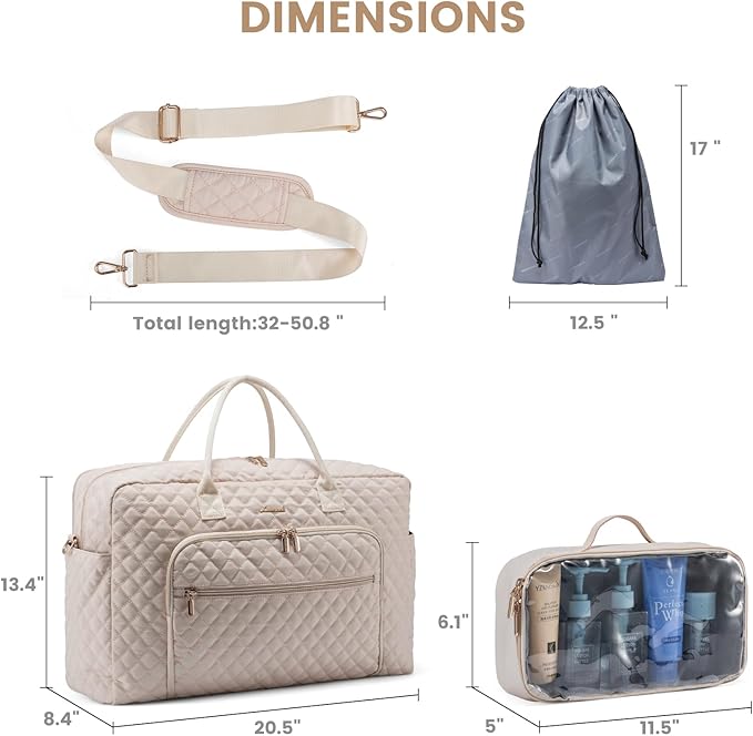LOVEVOOK Travel Duffle Bag - Women's Weekender Carry On Overnight Laptop & Gym Bag With Toiletry/Shoe Pocket, Hospital Labor Bag