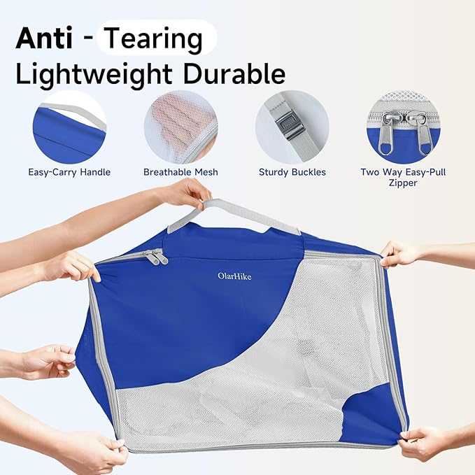 11 Set / 9 Set Packing Cubes for Travel,Gifts for Women Mom Kids,TSA Approved Bags for Makeup, Cosmetic, Toiletry, Organizers for Suitcase Carry On,Cruise Essentials Airplane Accessories,Klein Blue