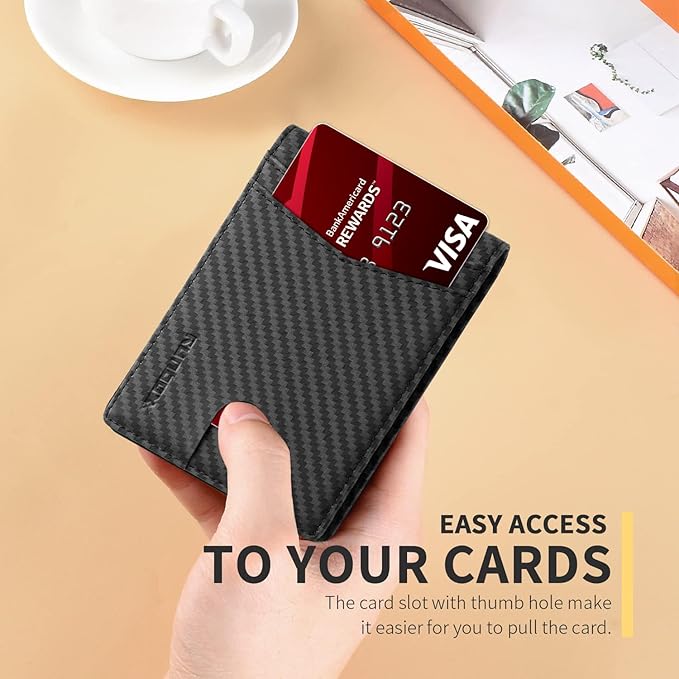 RUNBOX Wallet for Men Slim Rfid Leather 2 ID Window With Gift Box | Slim, Rfid, 2 ID Window, With Gift Box, Slim, Rfid