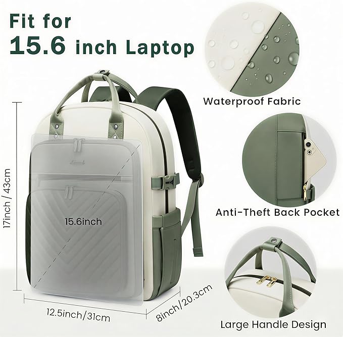 LOVEVOOK Laptop Backpack for Women, Water Resistant Travel Work Backpacks Purse Stylish Business Teacher Nurse Computer