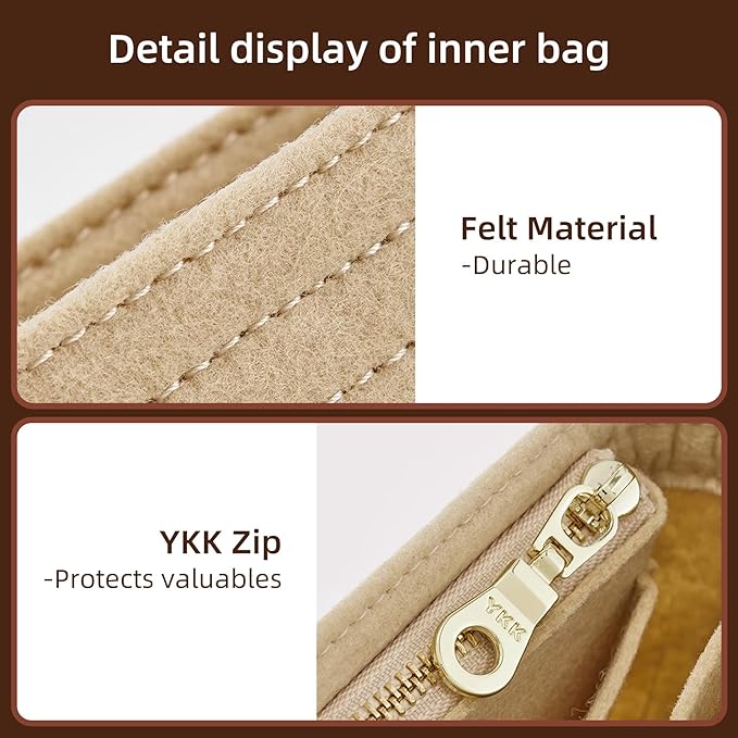 Doxo Felt Purse Organizer Insert Compatible with Longchamp Le Pliage XS Original/Green Pouch and More, Extra Small Bag Insert with Zipper for Women Handbag(XS, Pink)