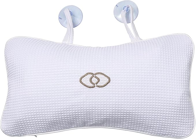 YUET Anti-Slip Non-Slip Bathtub Pillow Home Spa Bath Inflatable Cushion Head Neck Back Shoulders Rest Relax Suction Cup Bathroom Support for Hot Tub Luxurious Headrest