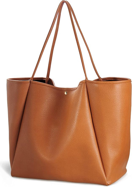 Oversize Pu Leather Tote Women Weekender Bag Shopper Handbag Travel Purse