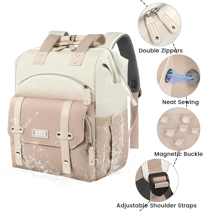 FALANKO Backpack for Women, 15.6 Inch Laptop Backpack, Water Resistant Work College Computer Teacher Nurse Doctor Backpack Bookbags Office Business Backpacks