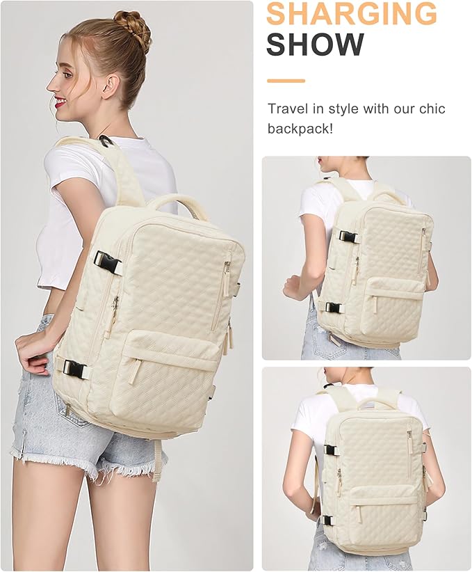 WONHOX Large Travel Backpack Carry on Flight Approved Laptop Work Business Backpack for Women Men Mochila de Viaje