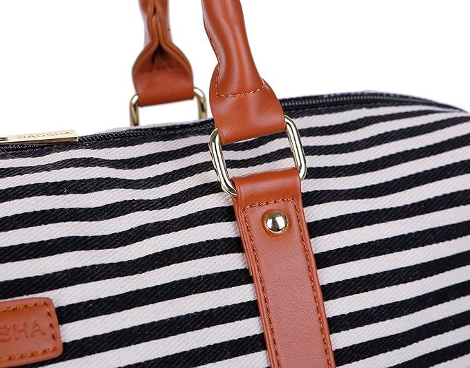 BAOSHA HB-28 Ladies Women Canvas Travel Weekender Bag Overnight Carry-on Duffel Tote Bag