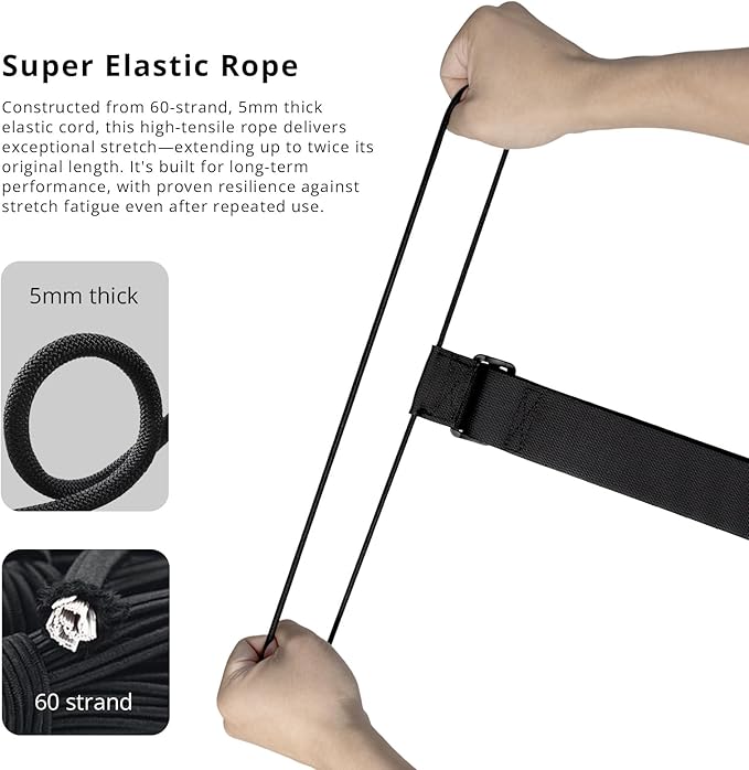 Luggage Straps 3 PCS for Suitcases TSA Approved 2 Short & 1 Long Adjustable Straps with Elastic Thick Rope for Connecting Suitcases and Bags Stably with Strap Buckle and Bottle Buckle Clip, Black