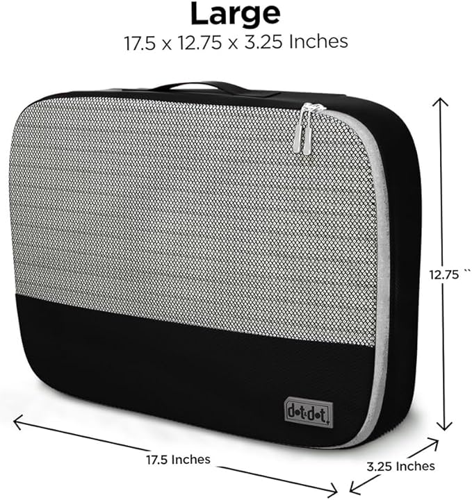 Dot&Dot Large Packing Cubes for Travel - Durable Mesh & Honeycomb Fabric Suitcase Organizer with Zipper Closure, Lightweight Expandable Clothes Bags for Carry On Luggage, 4 Pack Set