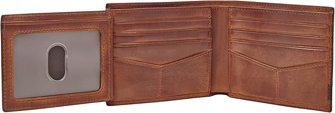 Fossil Men's Everett Leather Bifold with Flip ID Wallet