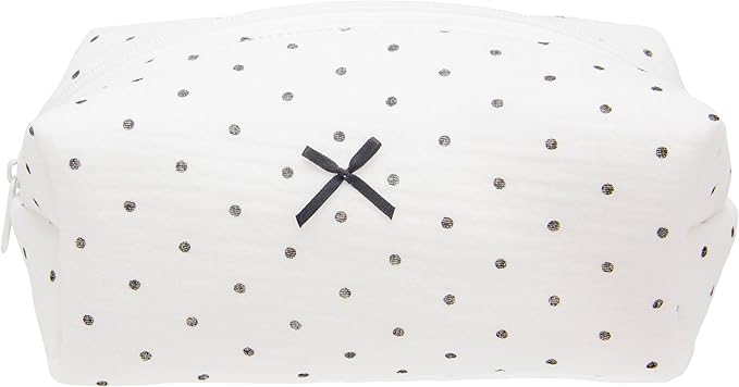 PAZIMIIK Cozy Makeup Bag Small Aesthetic Travel Zipper Cosmetic Pouch for Women Make Up Beauty Accessories Brushes,Polka Dot