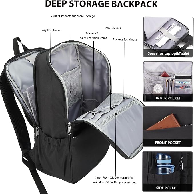 MAXTOP Travel Laptop Backpack Business Anti-theft Backpacks[Water Resistant] College Bookbag Fits 18.4 Inch Laptop