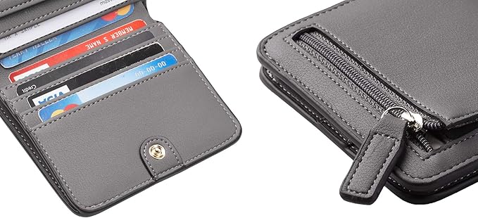 Toughergun Women’s Small Slim Leather Wallet with RFID Protection, Compact Bifold Mini Purse with Clear ID Window
