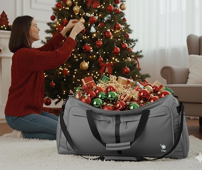 Bago Large Duffle Bag for Travel Women & Men. Durable Lightweight Foldable Travel Duffel Bags For Traveling Women. 100L Duffle Bags for Overnight Bag With Shoe Compartment Collapsible Weekender duffel