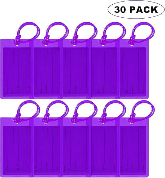 30 Pack Luggage Tags for Suitcases, Airplane Travel Essentials for Flying, International Travel Must Haves, and Luggage Accessories by Sodsay