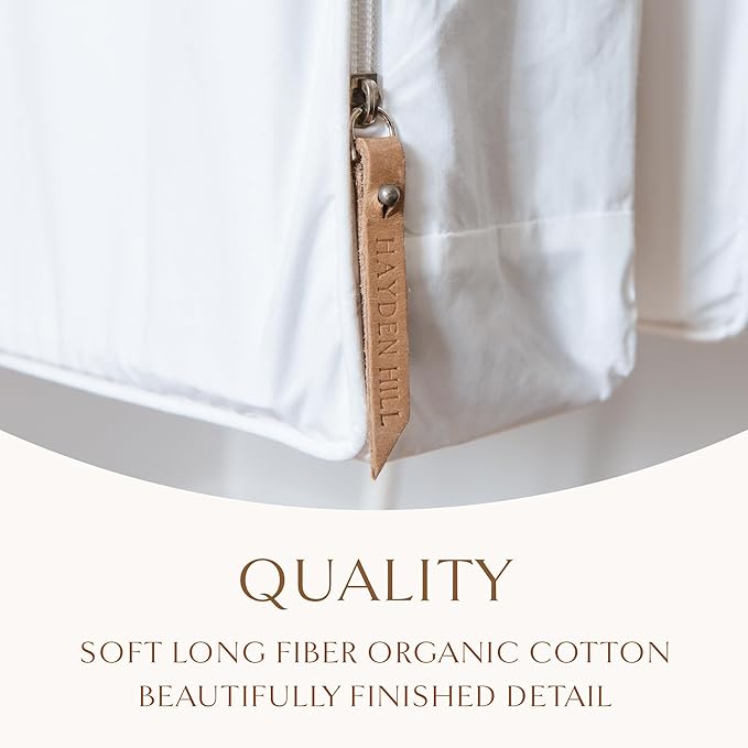 Hayden Hill Luxury Organic Cotton Garment Storage Bag - Long 58" Dress Bag - Breathable & Moth-Proof For Full Length Clothing, Dresses & Coats - Clothes Bags for Hanging Organization - Carbon Neutral