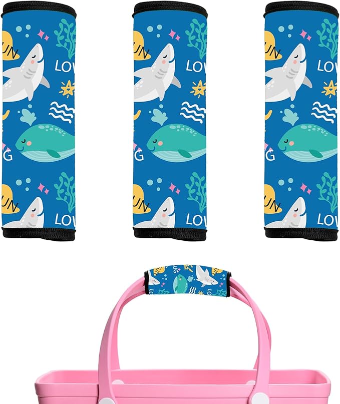 Luggage Handle Wrap 3Pcs Suitcase Identifier - Bogg Bag Strap Wrap Cover, Easy Identification Bright Neoprene Marker Sleeve Grips Comfort Travel Accessories for Airport (Y08)