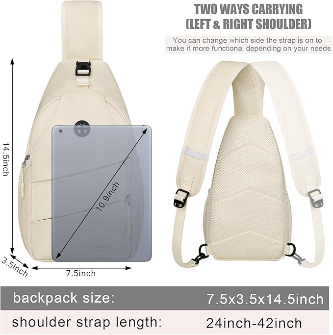 Crossbody Bags for Women Men Trendy Sling Bag Backpack Casual Chest Bag with Convertible Shoulder Strap
