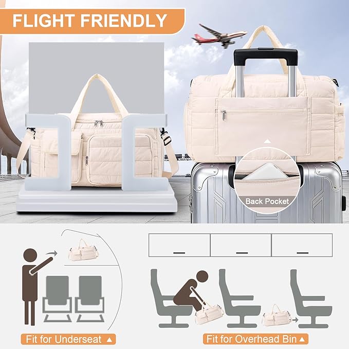 Small Gym Bag for Women, Travel Duffle Bag Carry On Weekender Bag with Shoe Compartment