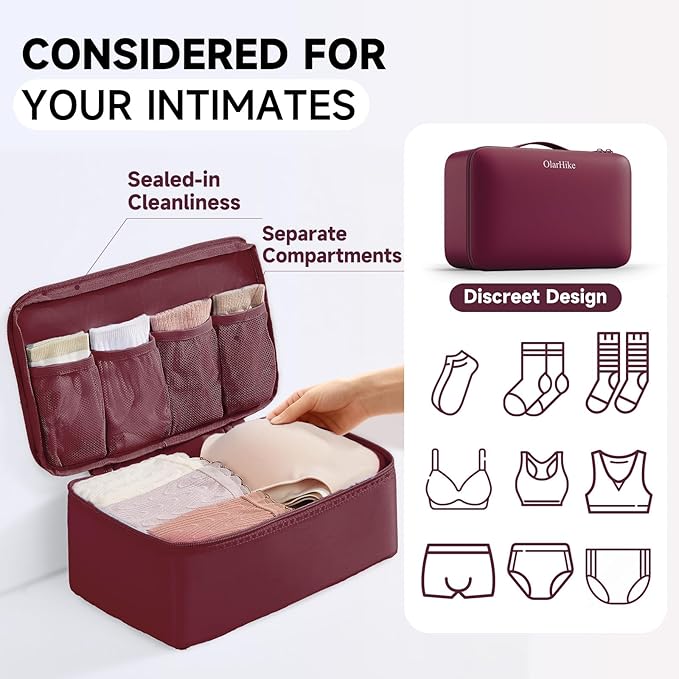 11 Set Packing Cubes for Travel, Gifts for Women Mom Kids, TSA Approved Bags for Makeup, Cosmetic, Toiletry, Suitcase Organizers for Checked Luggage, Cruise Essentials,Airplane Accessories, Burgundy
