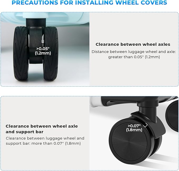 16 Pack Upgrade Luggage Wheel Covers, Silicone Protective Covers for 2-2.4" Spinner Wheel, Wear-Resistant, Anti-Noise, Travel Accessories for Carry-On Suitcases (Black&Green)