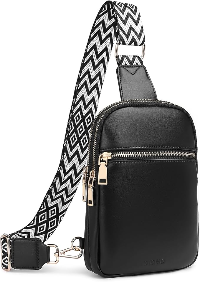 DIOMO Anti Theft Small Sling Bag for Women Cross Body Bag Trendy, RFID Fanny Packs Vegan Leather for Women Travel Belt Purse