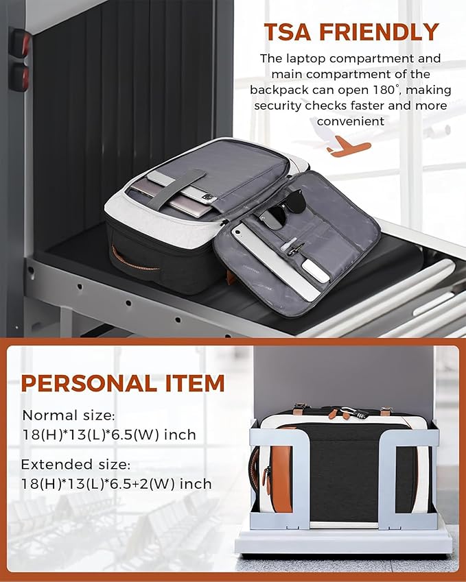 Vancropak 40L Carry On Travel Backpack for Men & Women, Expandable Flight Approved Weekender Backpack with 3 Packing Cubes, Water-Resistant Anti-Theft Laptop Backpack, Lightweight Business Travel Bag
